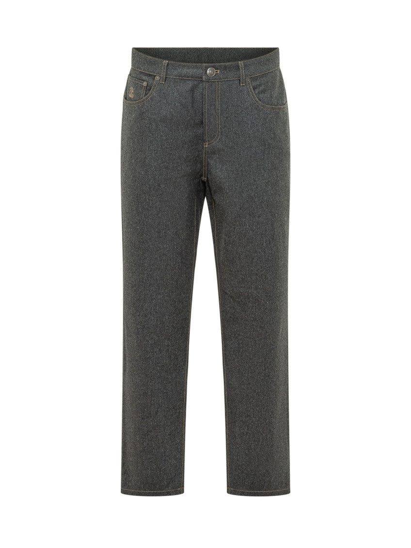 Dark Grey Straight Pants 1