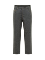 Dark Grey Straight Pants 1