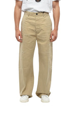 Beige Flat Front Pants 1