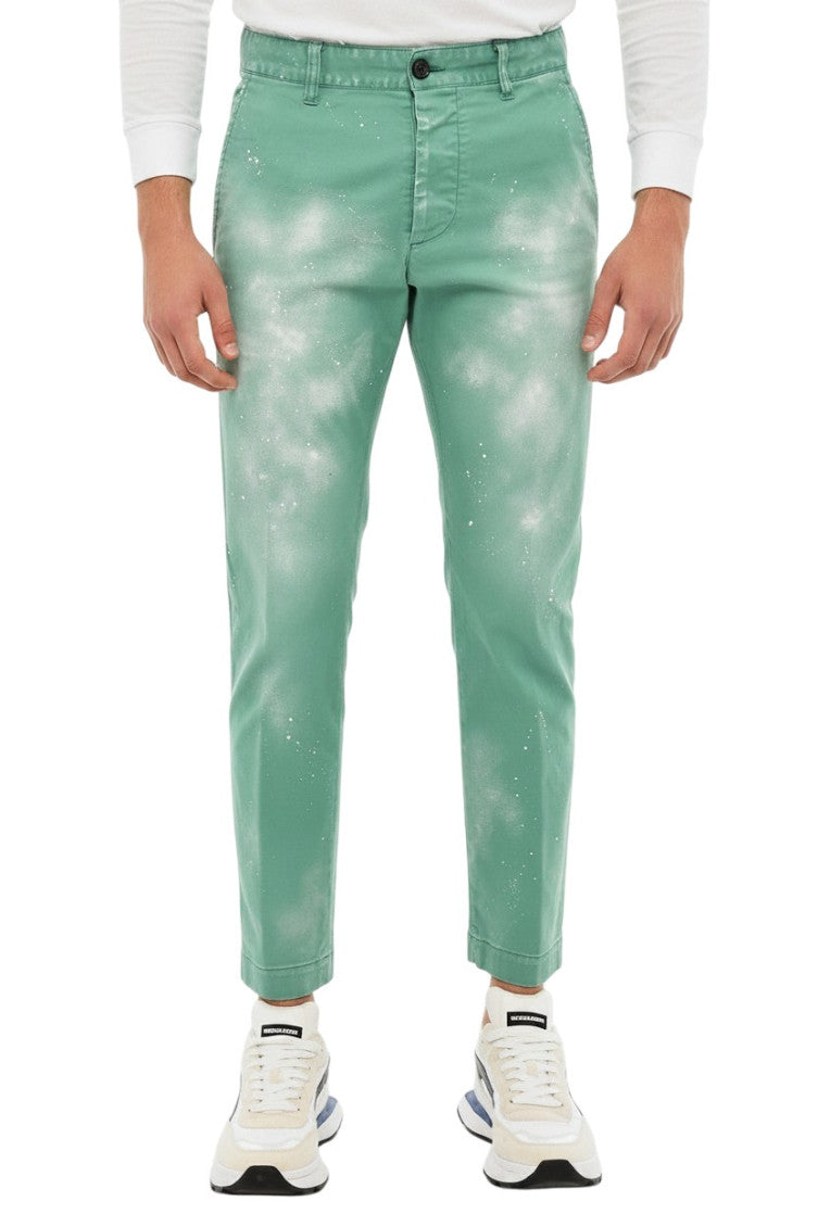 Green Flat Front Trousers 1