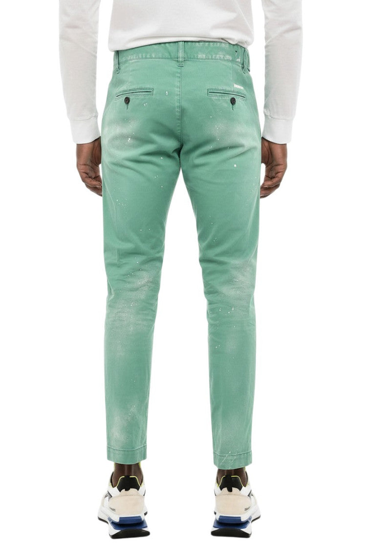 Green Flat Front Trousers 2