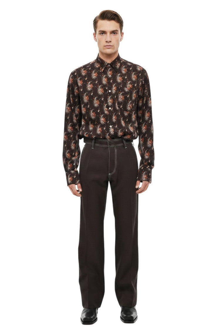 Dark Brown Regular Trousers 1