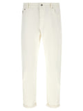 White Slim Mid Rise Jeans 1
