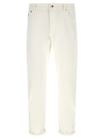 White Slim Mid Rise Jeans 1