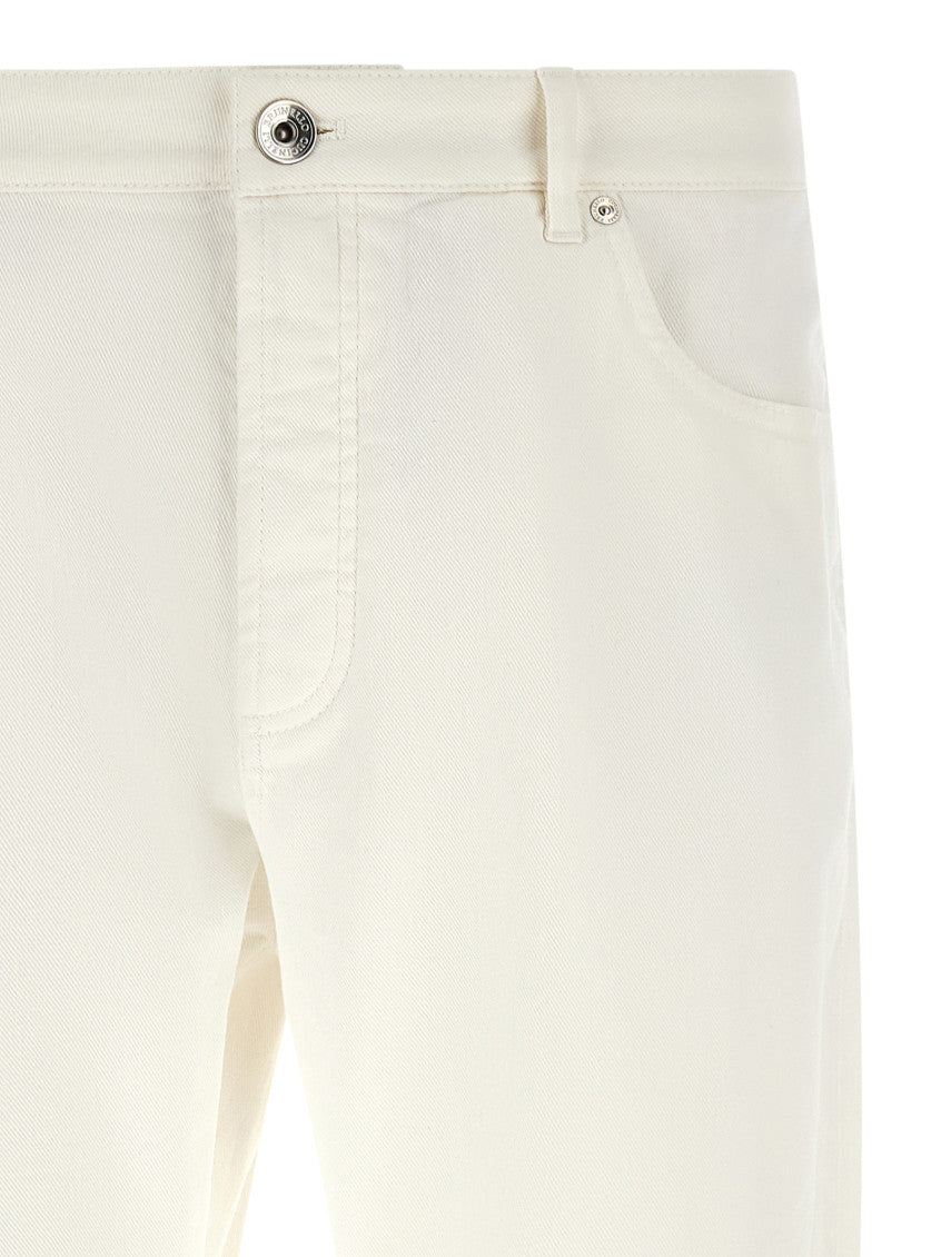 White Slim Mid Rise Jeans 3