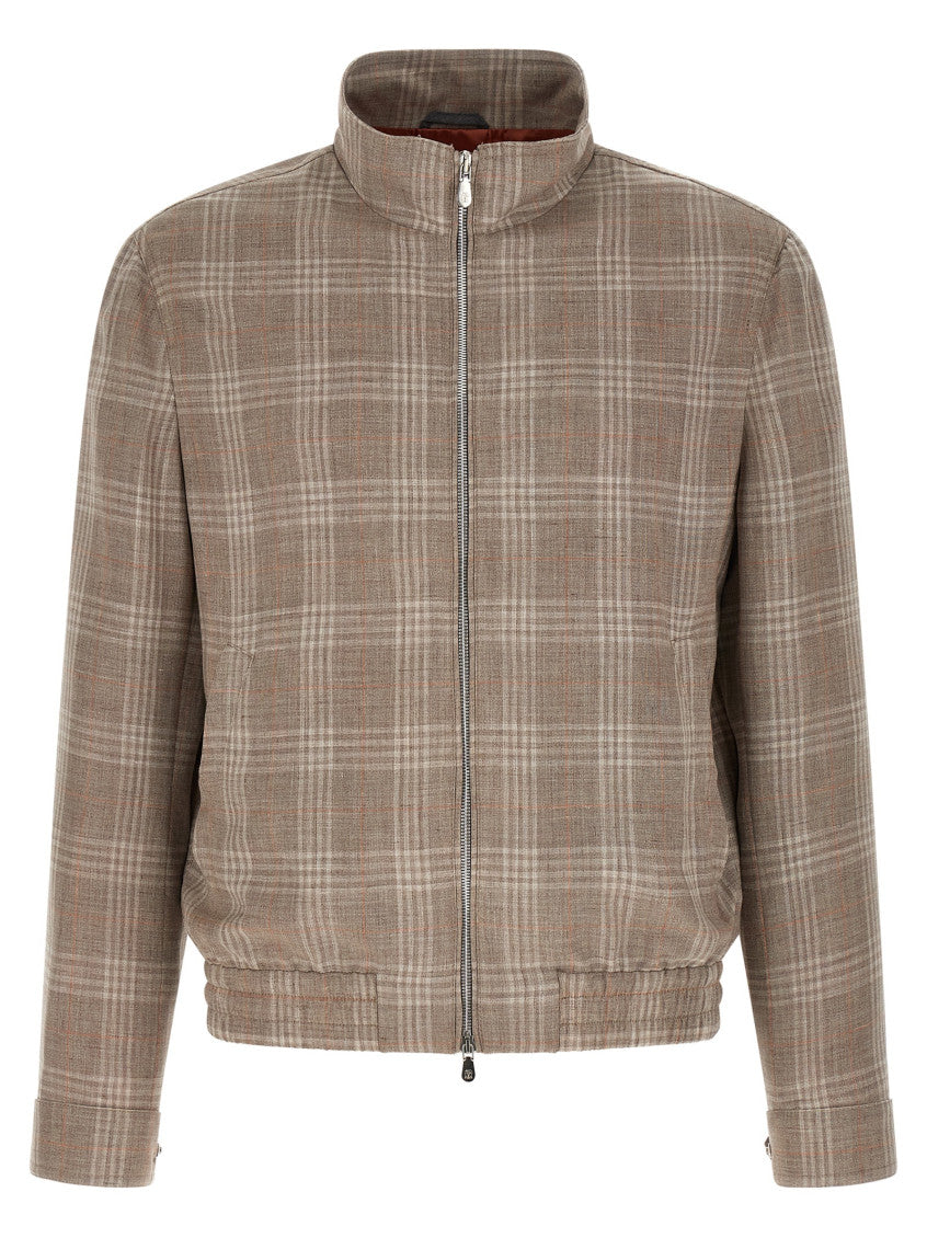 Brown Plaid Regular Jacket 1