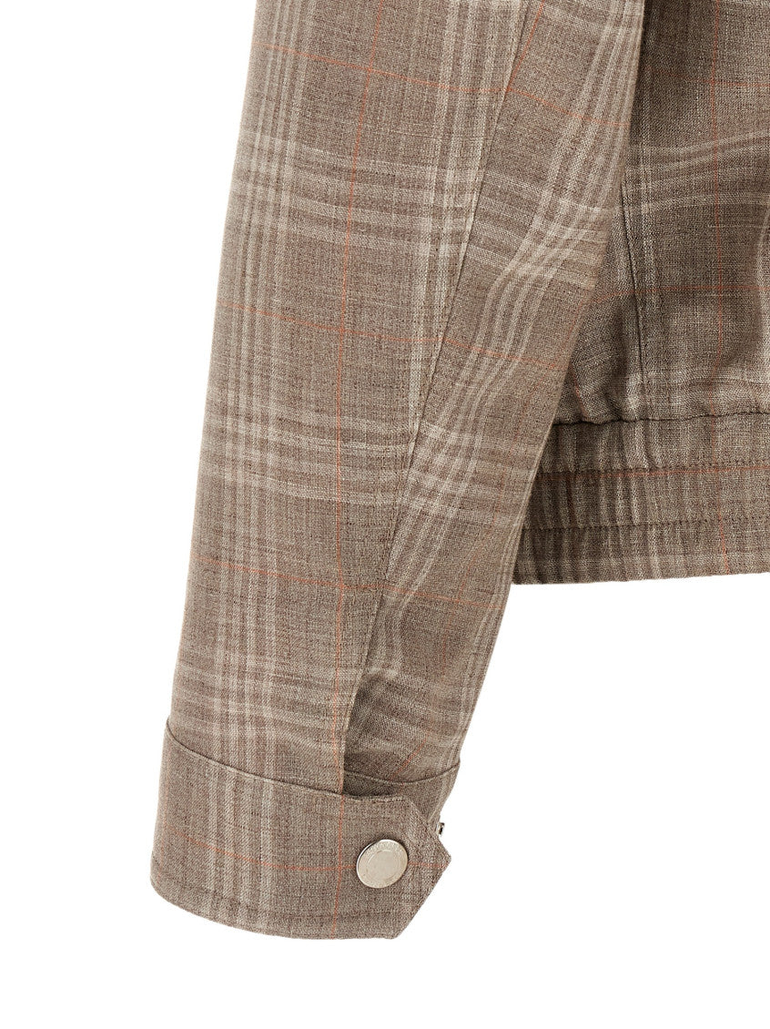 Brown Plaid Regular Jacket 4