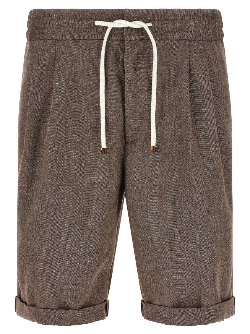 Dark Brown Chevron Shorts 1