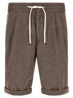Dark Brown Chevron Shorts 1