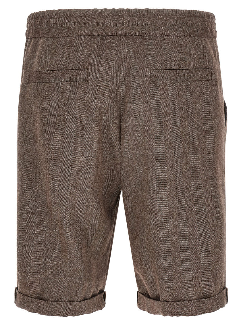 Dark Brown Chevron Shorts 2