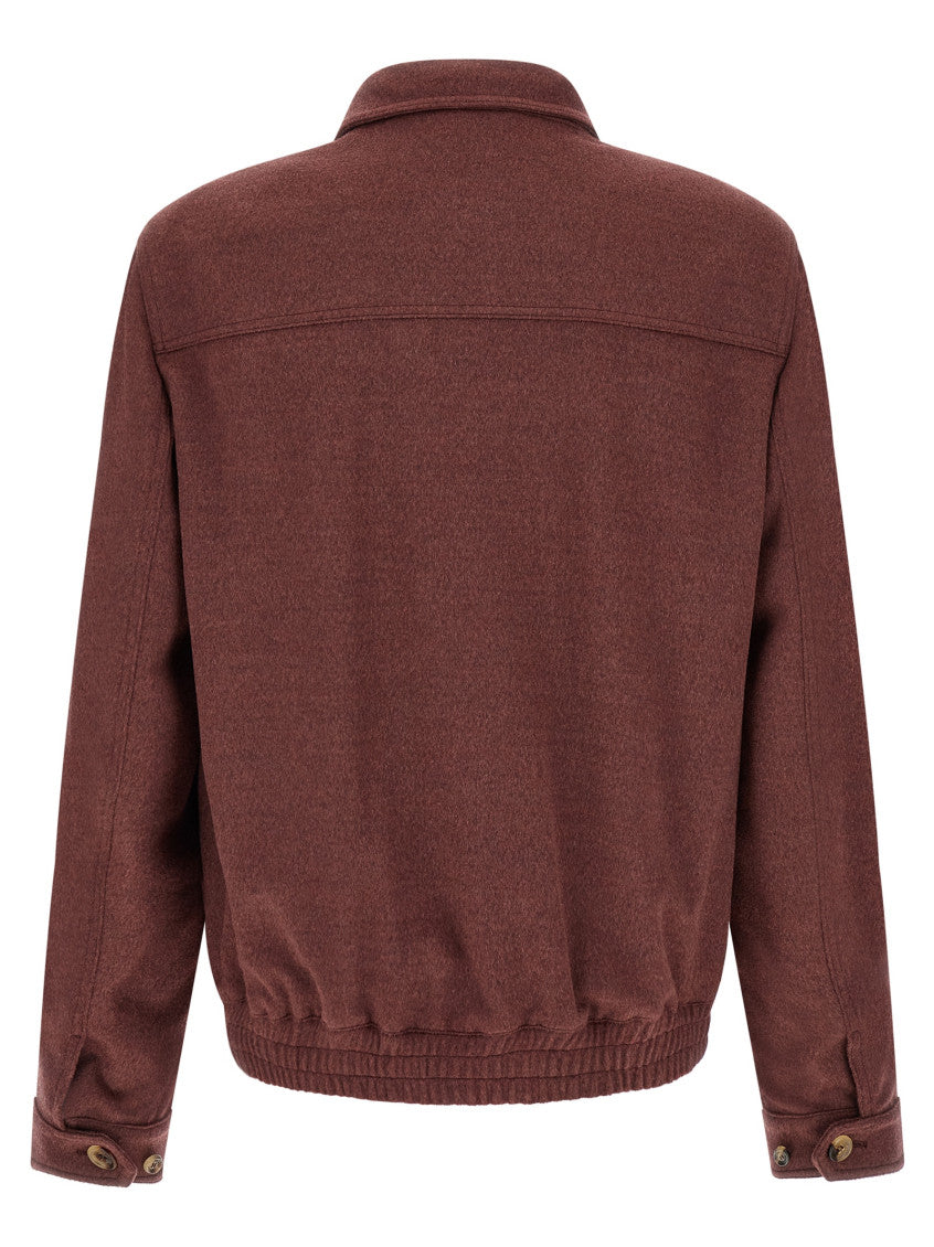 Maroon Shirt Collar Jacket 3