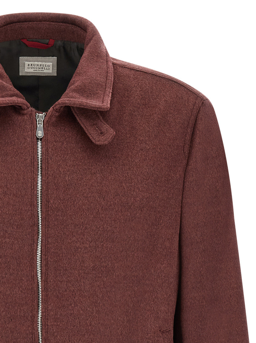 Maroon Shirt Collar Jacket 4