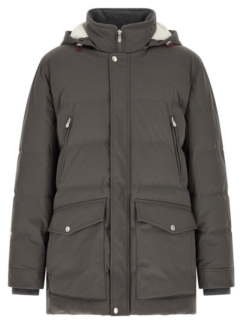 Dark Grey Quilted Jacket 1