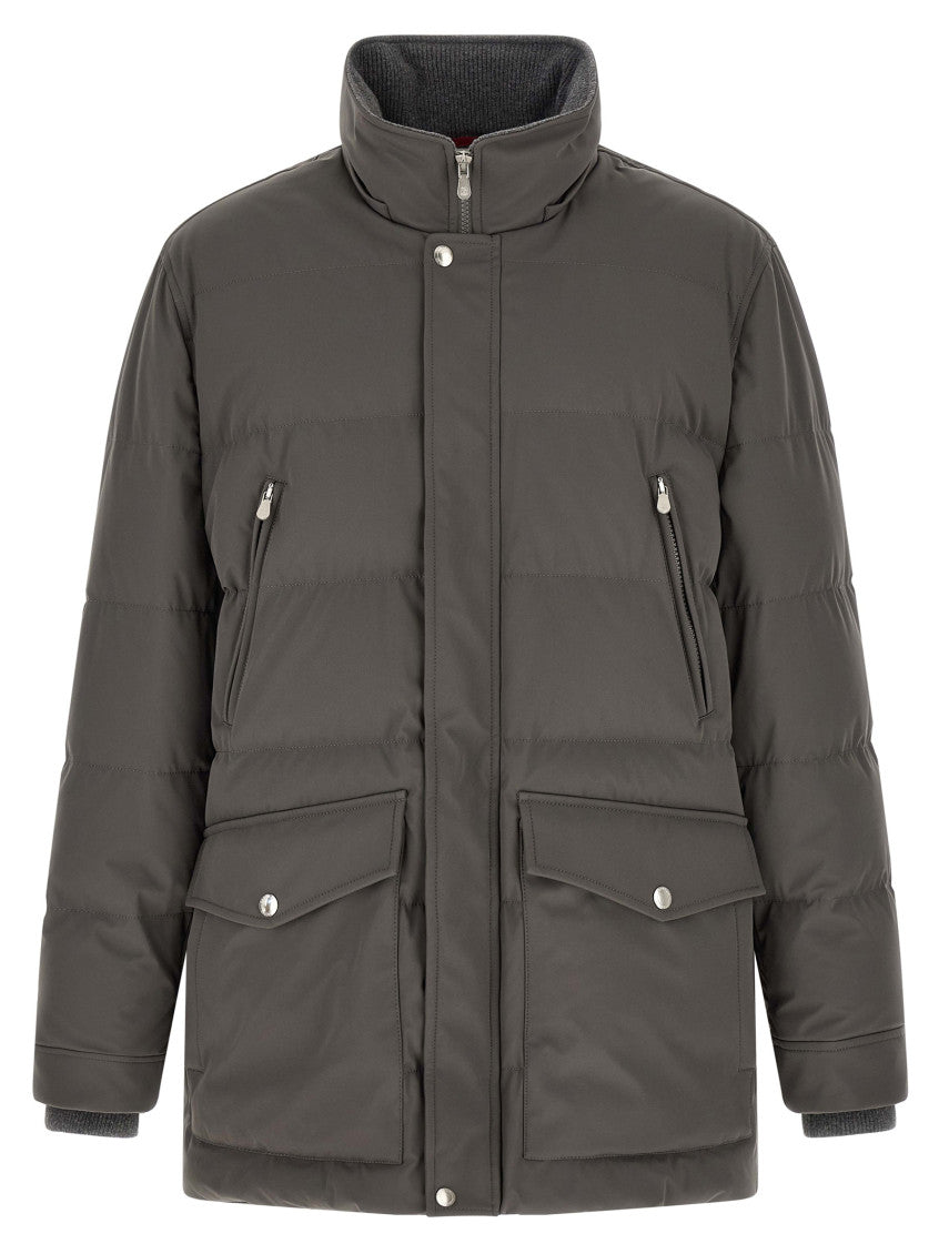 Dark Grey Quilted Jacket 2