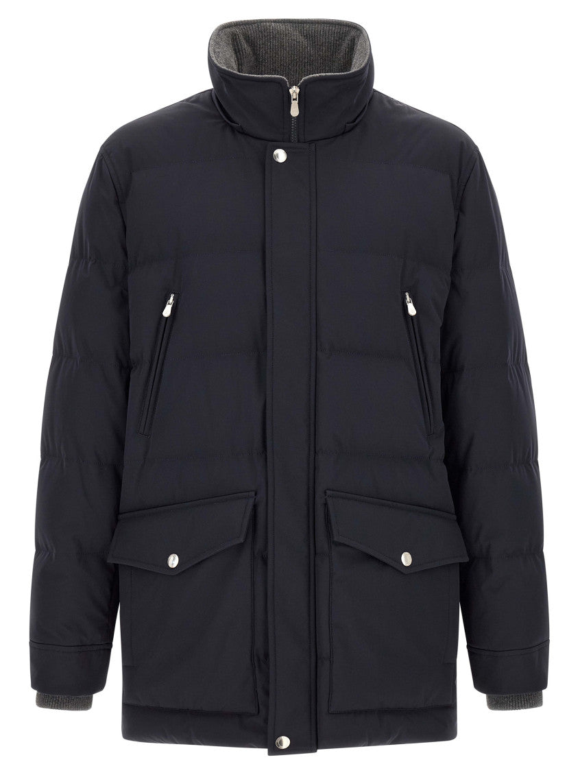Navy Blue Quilted Jacket 2