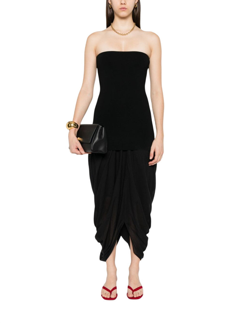 Black Solid Midi Skirt 2
