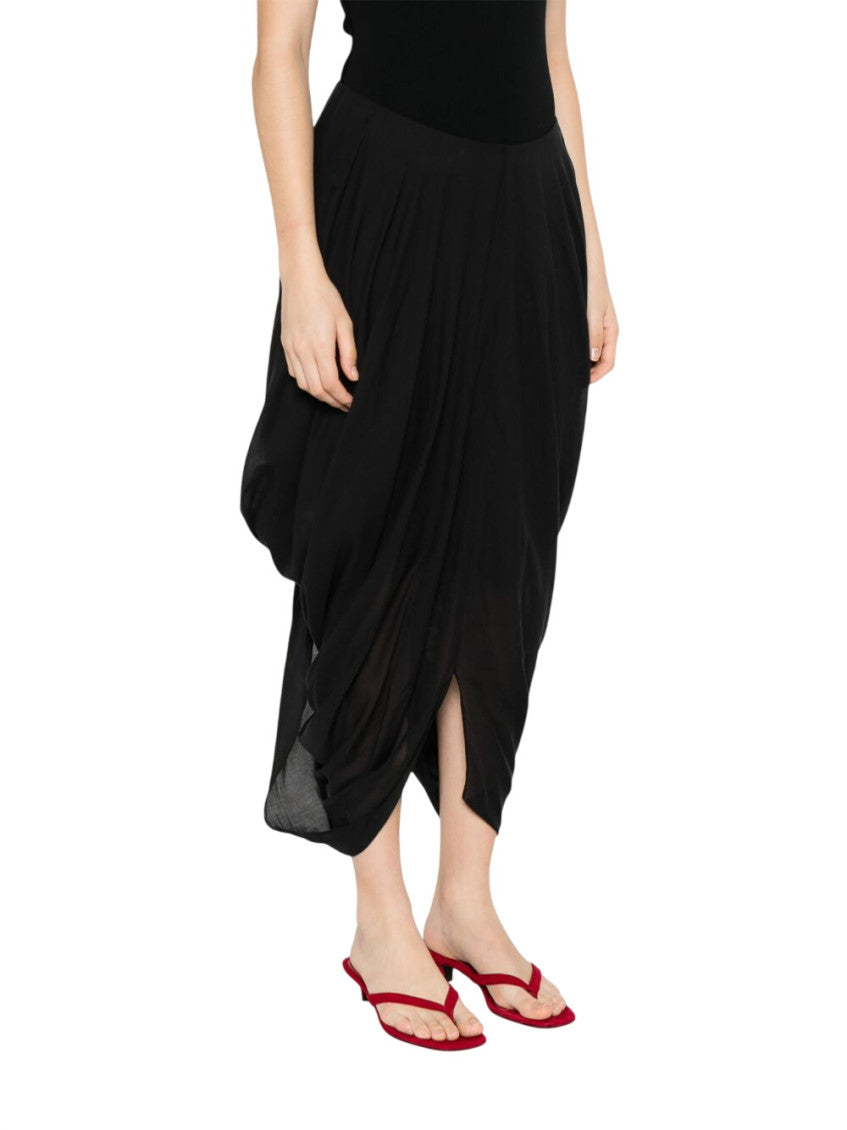 Black Solid Midi Skirt 4