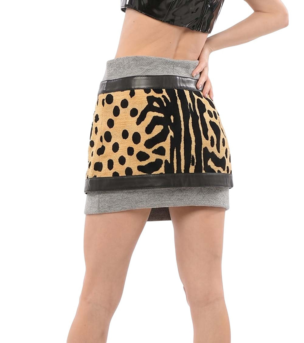 Multicolor Animal Print Mini Skirt 2
