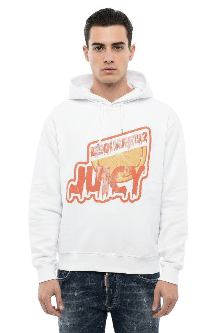 White Regular Graphic Hoodie 1