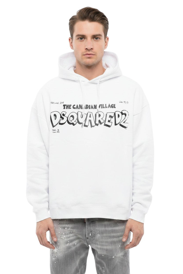 White Graphic Logo Hoodie 1