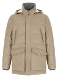 Beige Quilted Parka Jacket 1