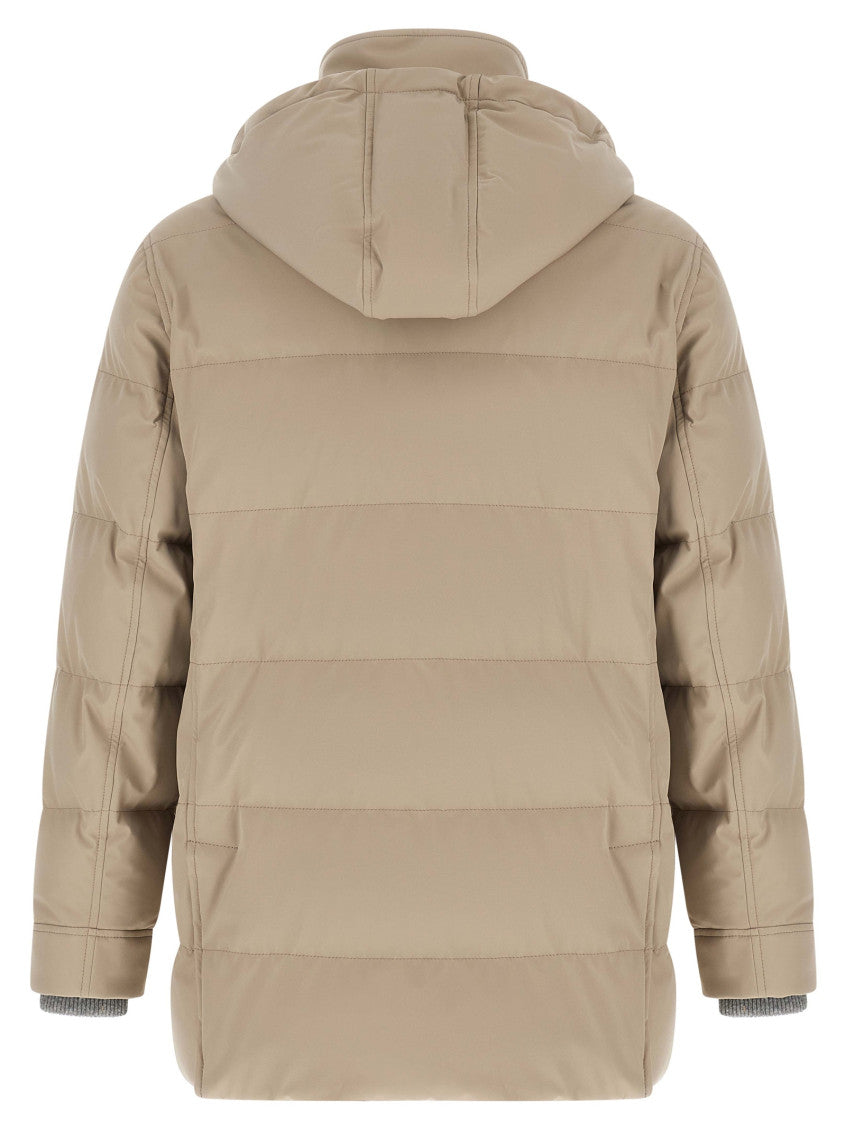 Beige Quilted Parka Jacket 3