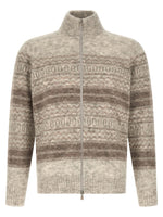 Light Beige Nordic Jacquard Cardigan 1