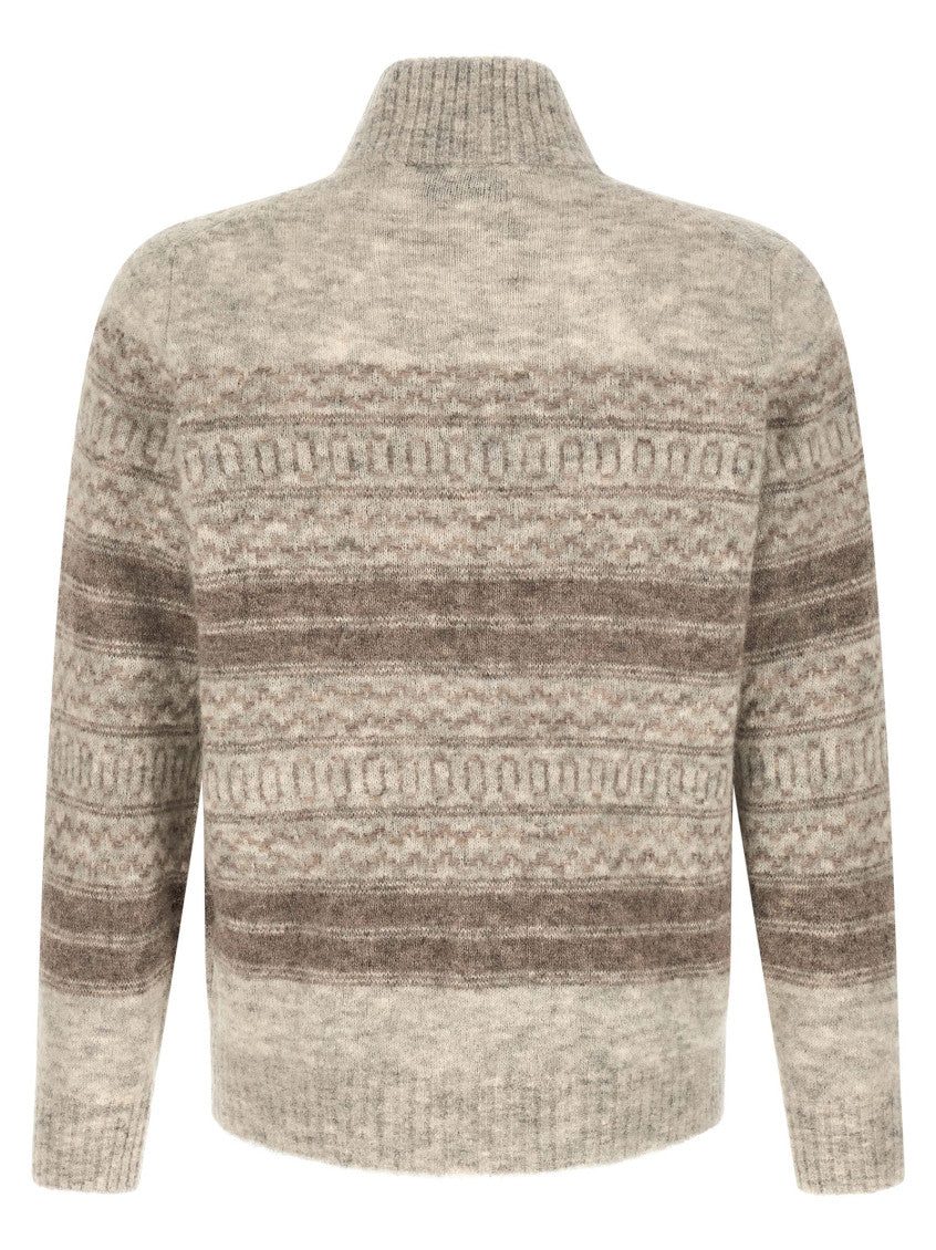 Light Beige Nordic Jacquard Cardigan 2