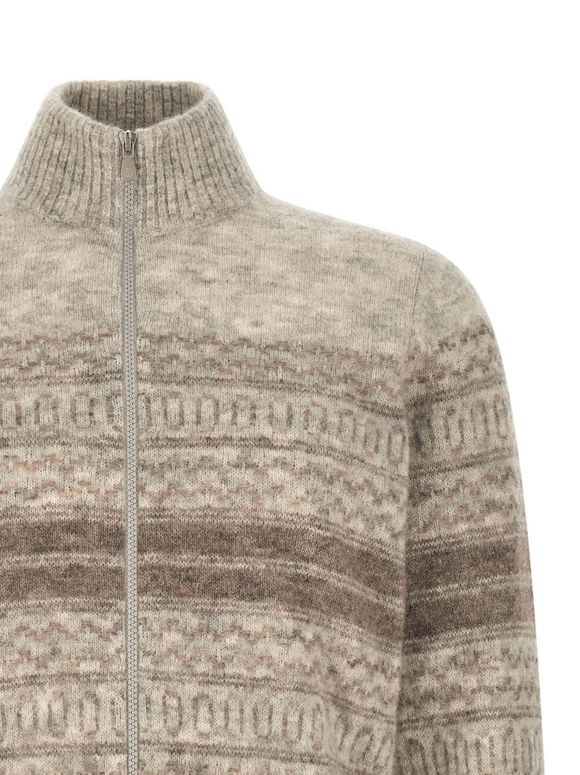 Light Beige Nordic Jacquard Cardigan 3