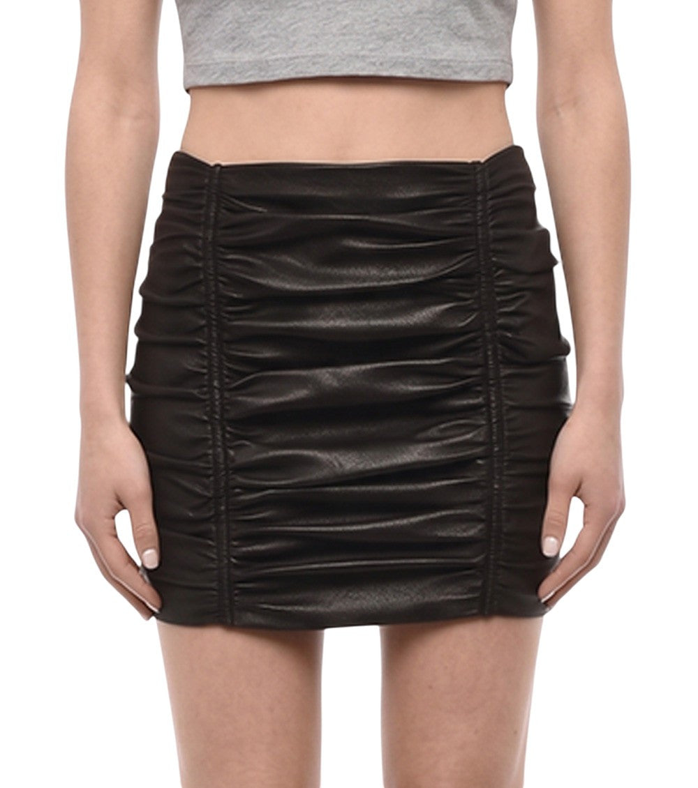Black Leather Mini Skirt 1