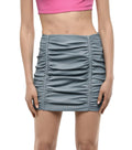 Grey Leather Mini Skirt 1