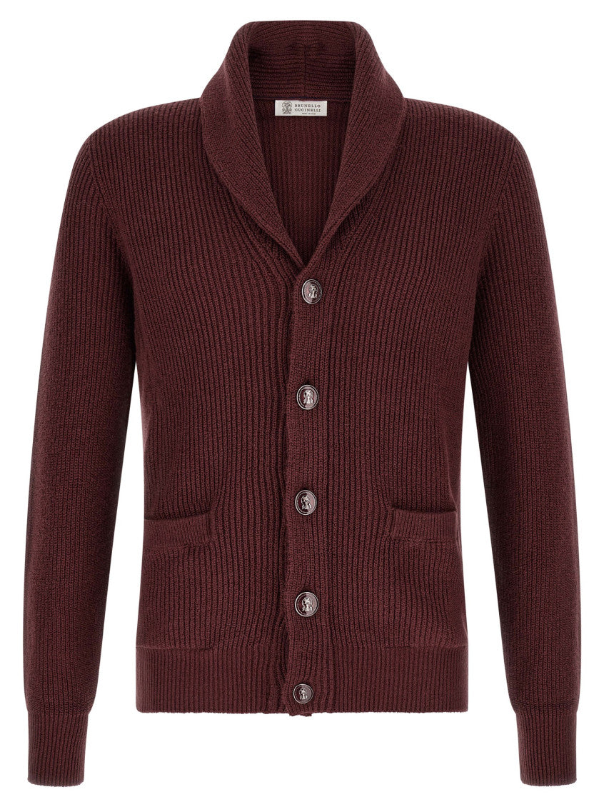 Maroon Shawl Neck Cardigan 1