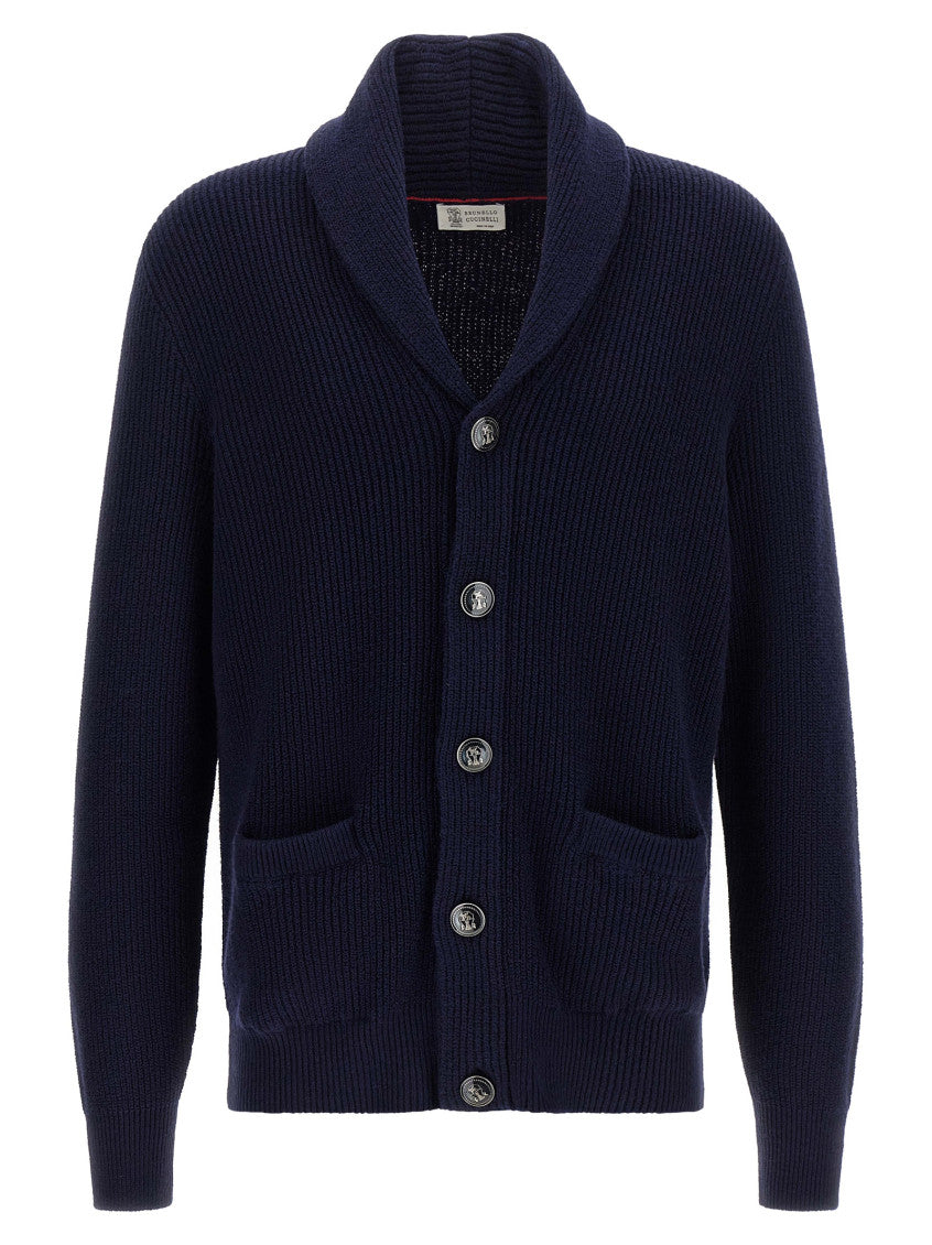 Navy Blue Knitted Cardigan 1