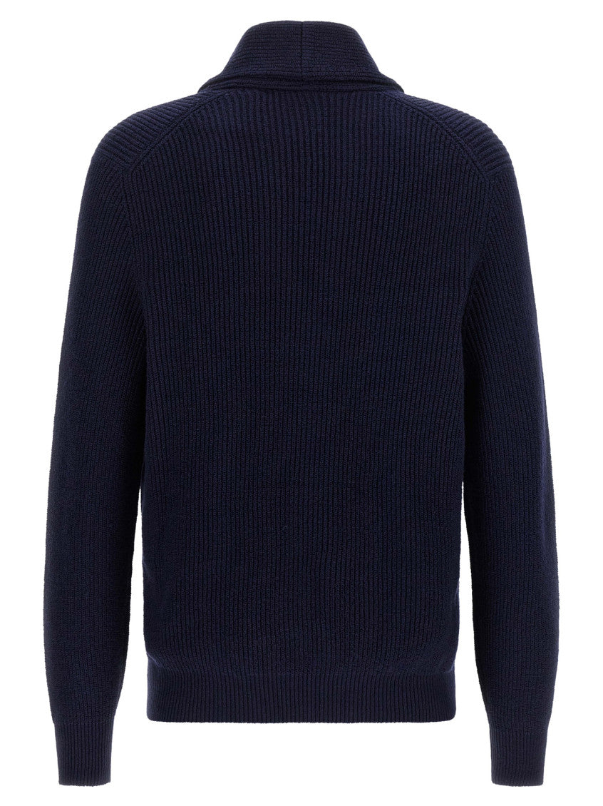 Navy Blue Knitted Cardigan 2