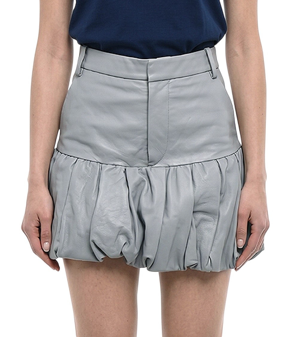 Grey Bubble Hem Mini Skirt 1