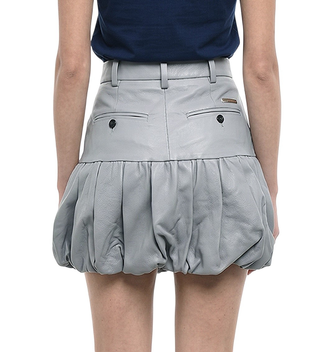 Grey Bubble Hem Mini Skirt 2