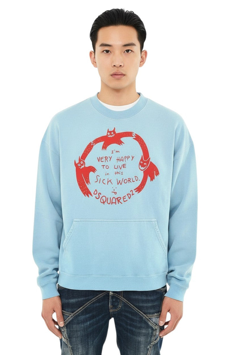 Light Blue Graphic Sweatshirt 1