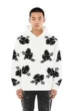 White Oversized Floral Hoodie 1