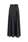 Dark Grey Pleated Maxi Skirt 1