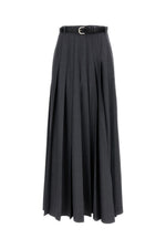 Dark Grey Pleated Maxi Skirt 1