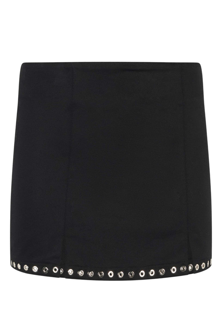 Black Solid Mini Skirt 1