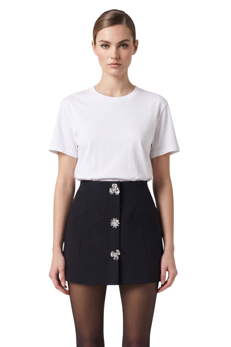 Black Solid Mini Skirt 1