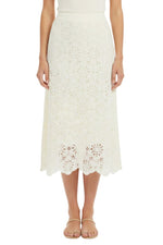 White Crochet Midi Skirt 1