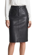 Black Solid Midi Skirt 1