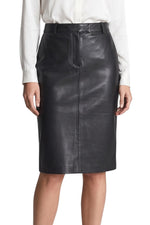 Black Solid Midi Skirt 1