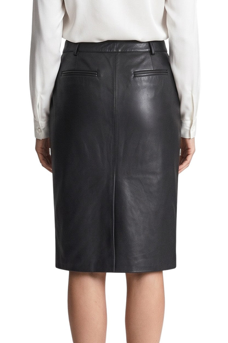 Black Solid Midi Skirt 2