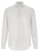 White Regular Stripes Shirt 1