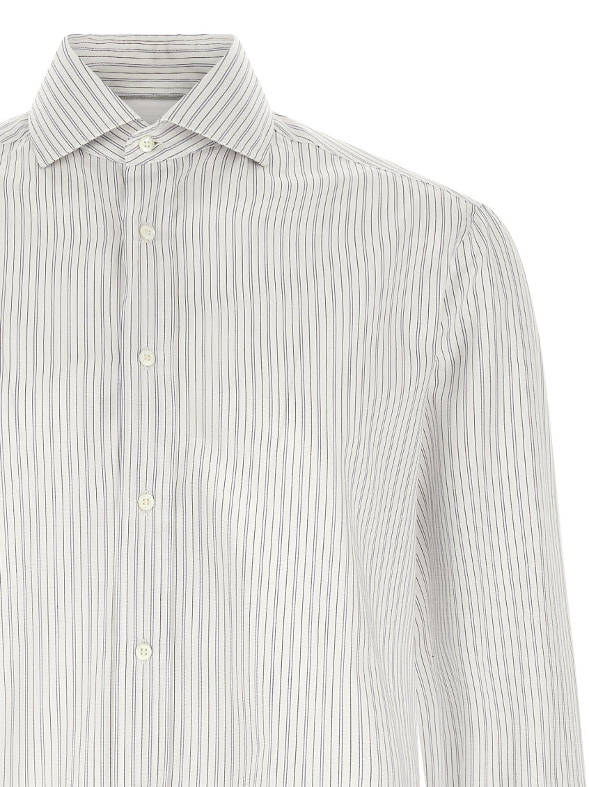 White Regular Stripes Shirt 3