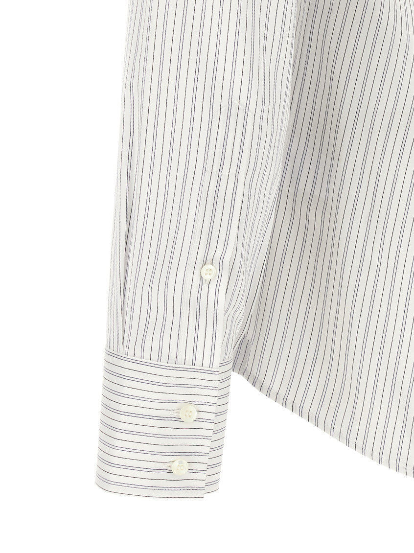 White Regular Stripes Shirt 4