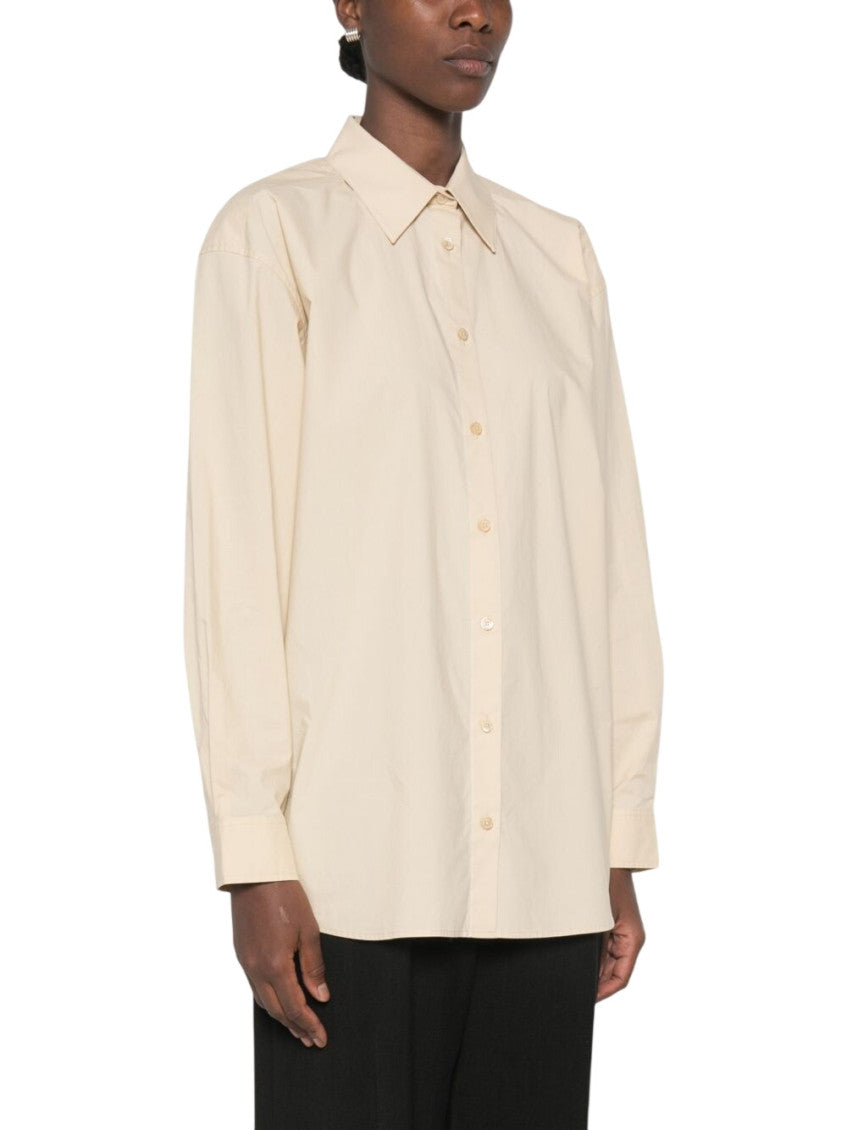 Beige Solid Cotton Shirt 2